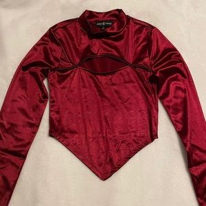 red corset style top